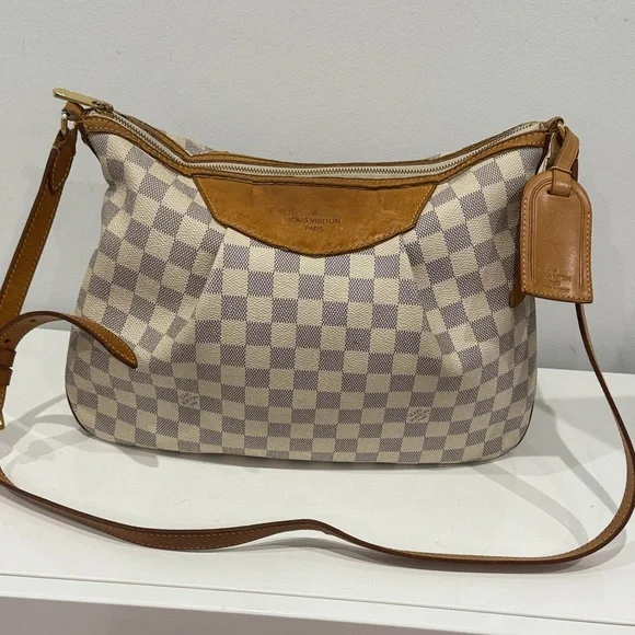 Louis Vuitton Brown and Cream Checkered Shoulder Bag - Picture 1 of 6